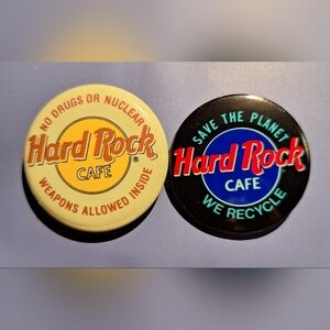 Hard Rock Cafe Yellow and Black Pins Set of 2